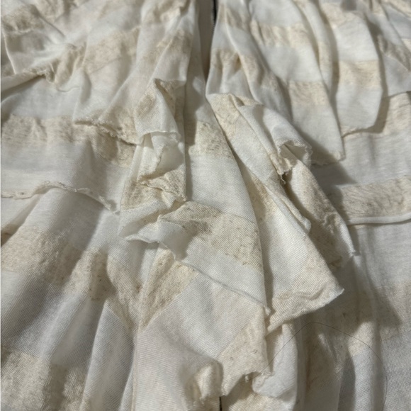 Crimson Ivy Multi Layer Ruffled Zip Up Striped Tank Top in  Earthy Color Tone - Picture 3 of 8